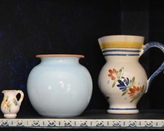 Pottery Pitchers, Creamers, Vases