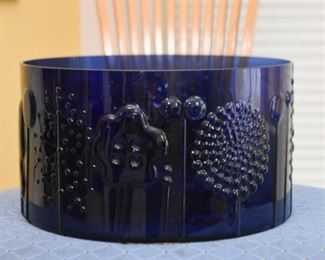 Cobalt Blue Glass Centerpiece Bowl