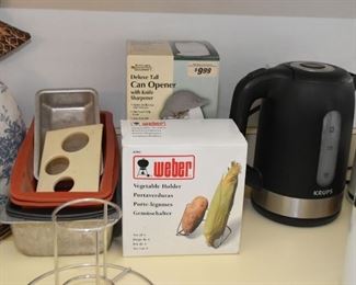 Electric Can Opener, Water Kettle, Baking Pans, Grill Accessories