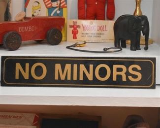 "No Minors" Sign