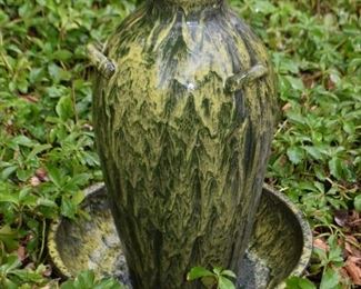 Green Pottery Urn Garden Fountain