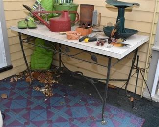 Vintage Metal Table Base with Laminate Top
