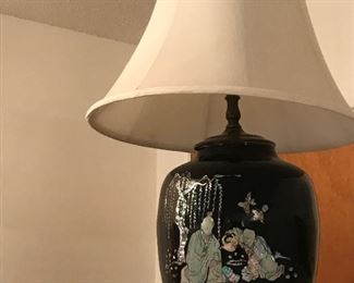 asian lamp with mother of pearl inlay 