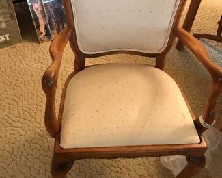 one of a pair vintage chairs 