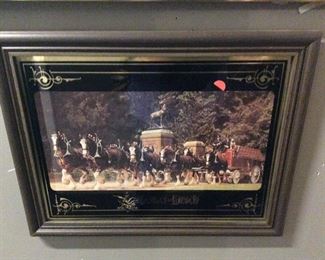 $45.00 Vintage Anheuser-Busch beer advertising mirror in frame