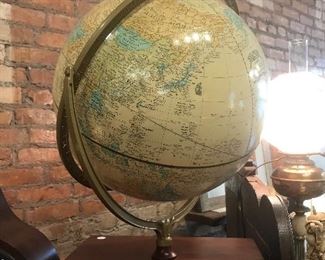  $45.00 Globe with bookshelf and world atlas  