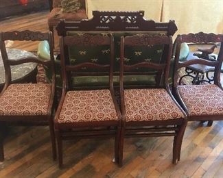 $95.00 Set of vintage Tell City Federal Revival style dining chairs, 2 of which are folding 
