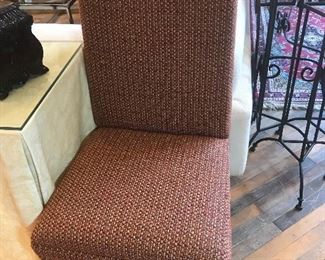 $95.00 Pair of upholstered side chairs with wood legs 22" x 20" x 40”