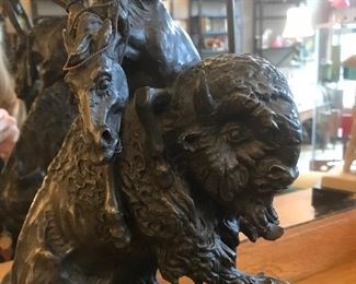 $495.00 Reproduction Remington Sculpture,  "The Buffalo Horse." Gorgeous!  