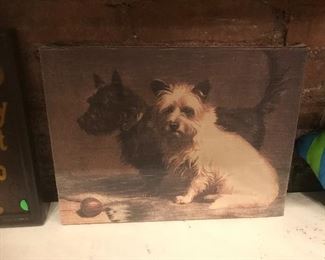 $12.00 Cute dog print on canvas  
