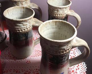 $8.00 set of 4 large handmade coffee or beer mugs  
