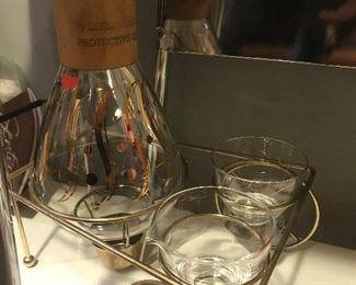$15.00 Glass coffee service in a cart  