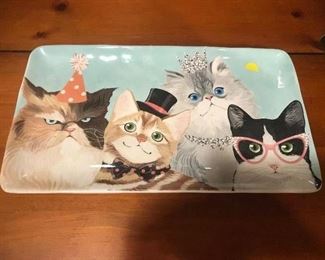 $12.00   Porcelain cat tray.  14 x 8 from Pier 1.  Perfect condition.  