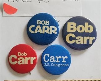 $3.00 each Bob Carr political buttons  