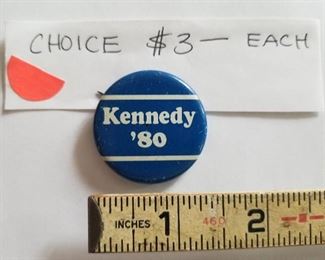  $3.00 Kennedy 1980 political button 