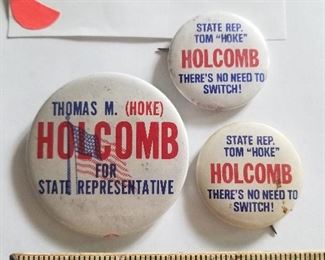 $3.00 each Thomas Holcomb political buttons   