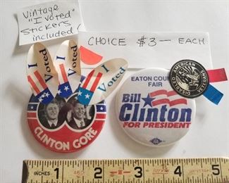 $3.00 each Clinton Gore political buttons  