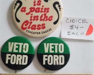  $4.00 each veto Ford buttons 