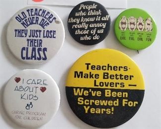 $3.00 each assorted cute teacher buttons   
