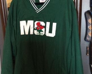 $35.00  MSU Rose Bowl 1988 Jersey pullover.  Size Large.  Reebok  I’m sure it’s a Mans, but a woman can wear it.  