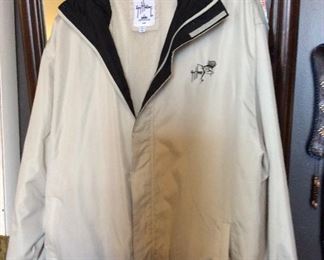 $15.00  Men’s Guy Harvey spring jacket.  XL.  Zip pockets, lined, hood.  Excellent for golf.  