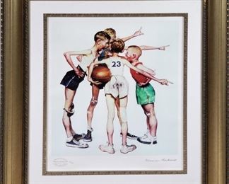 Art Norman Rockwell Four Sporting Boys