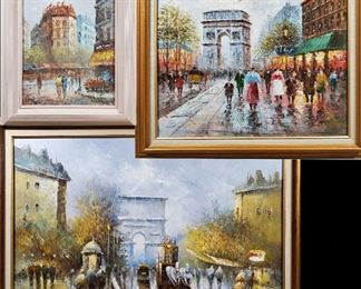 Art Parisian Street Scenes Oil On Canvas