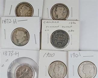 Coins Canada Silver Victoria Quarters B