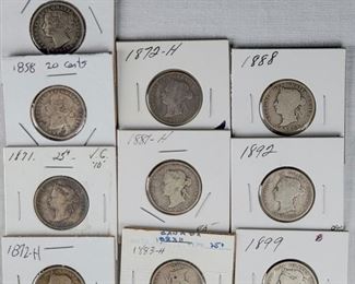 Coins Canada Silver Victoria Quarters A