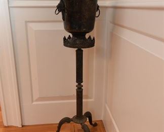 Silverplate champagne bucket and stand