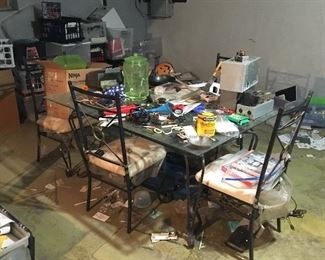 Glass top dining table set