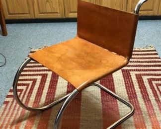 Leather and Steel Modern Chair