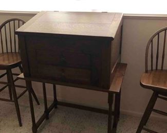 Antique Captain's Desk, Swivel Chair Height Chairs