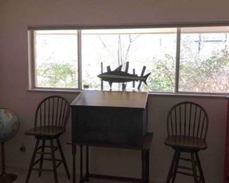 Captain's Desk and Swivel Chairs