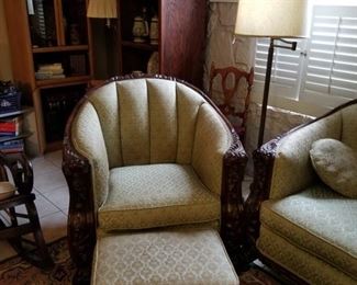 Vintage Chair and Ottoman
