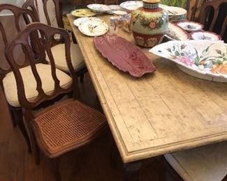 Set of chairs great table w 2 leaves