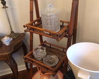 Foldup bamboo shelf unit