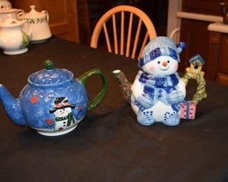 Snow Man Tea Pots