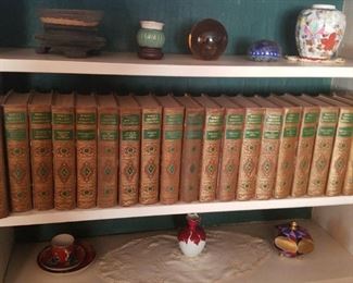 Many sets of antique and vintage books