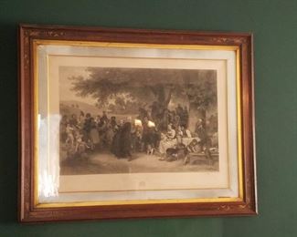 LaCinquantine large framed etching