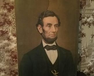 Griswold Tyng. Abraham Lincoln print. (With damage)