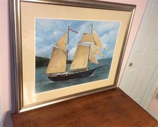 Framed Sailing Ship Print https://ctbids.com/#!/description/share/342934