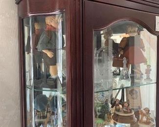Lighted Cherry wood  display curio cabinet   w/5 glass shelves             77"h X 36"w X 14"d   $510.00