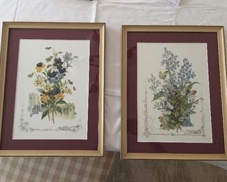 Vintage framed botanical prints