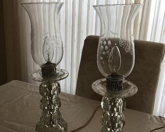 Pair of working crystal lamps