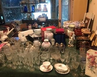 Tea cups, glassware and figurines $1~ $5