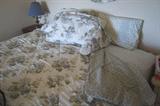 Laura Ashley design bedding with matching Drapes and decor