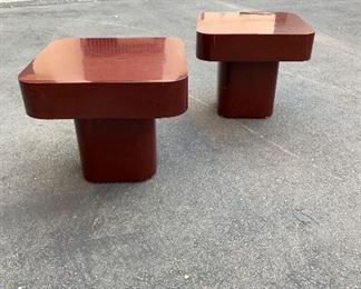 1980’s red laminate side tables 
