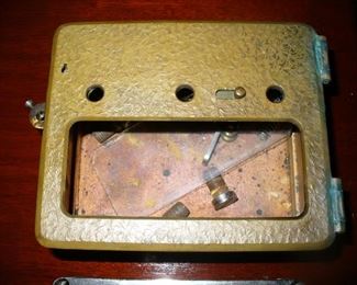 1910 Moser triple time lock heavy bronze case houses the triple clockwork