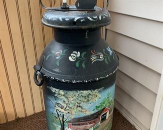 Painted milk can